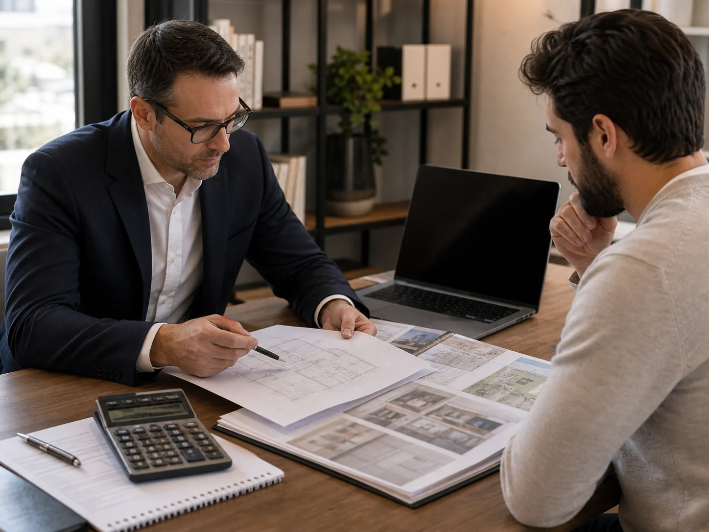 Analyse d’un dossier d’investissement immobilier premium avec conseiller
