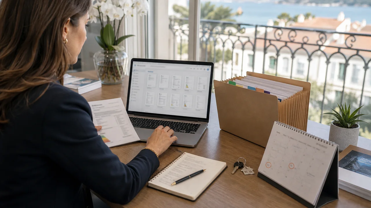 Gestionnaire immobilier archivant les diagnostics locatifs d un bien premium