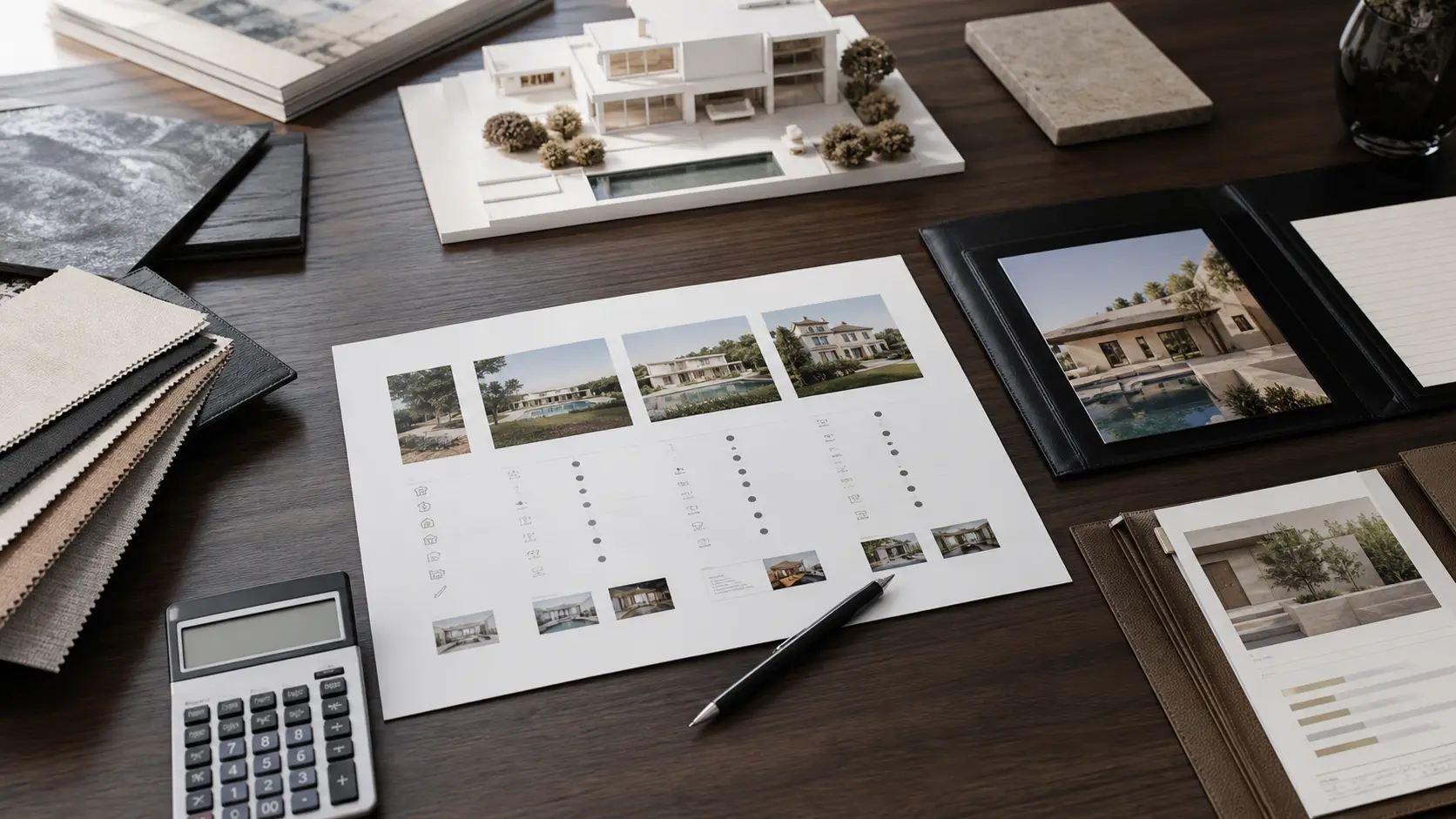Table de décision et négociation pour un achat immobilier haut de gamme